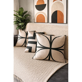 Capa de Almofada 45x45 Decorativa Linho Luxo Verde| kit 2 ou 4 capas | Estampadas | Capa de almofada geometrica