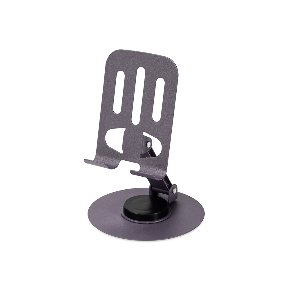 Suporte Alumínio de Mesa Base Rotatória Ajustável 360º Para Smartphones e Tablets