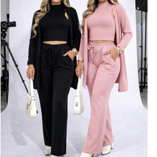 Conjunto Lanzinhã Tres Pieças Femenino Iverno em Oferta na Shopee