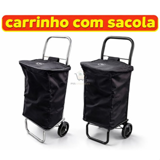 Carrinho De Compras Dobrável Com Sacola Grande Reforçado 2 Rodas Super Resistente Ideal Para Compras em Oferta na Shopee