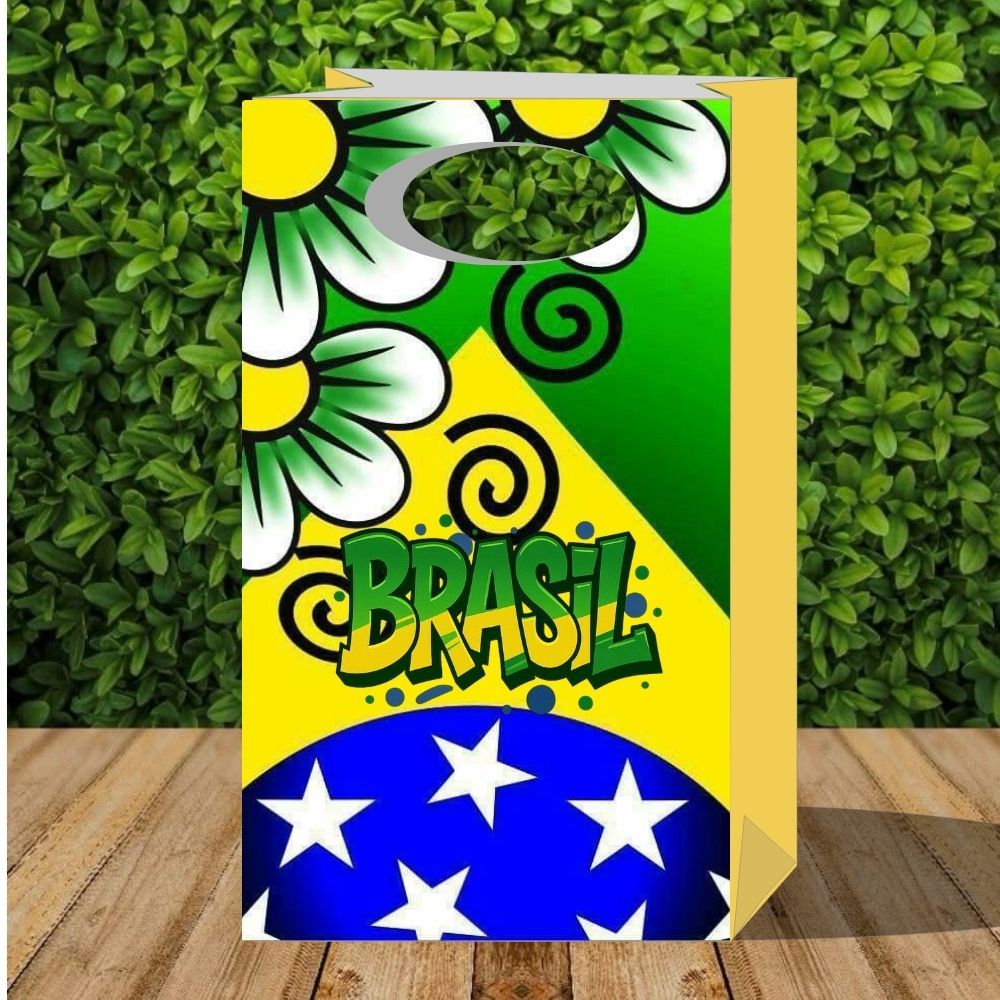 Sacolinha Brasil 2 - Copa do Mundo - 2026 - Futebol - Festa Infantil - Sacolinha P - Pegue e Monte - Lembrancinha