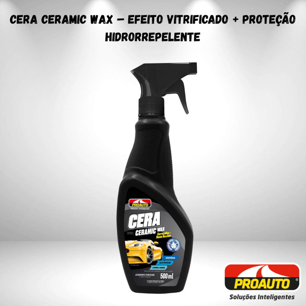 Cera Ceramic Wax Automotiva Vitrificação Rápida Hidrorrepelente Proteção Contra Sol e Chuva