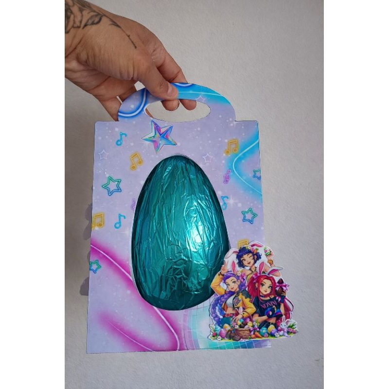 Sacolinha Porta Ovo de Páscoa Personalizada 100/150/250/350g Lembrancinha Infantil guerreiras do k-pop