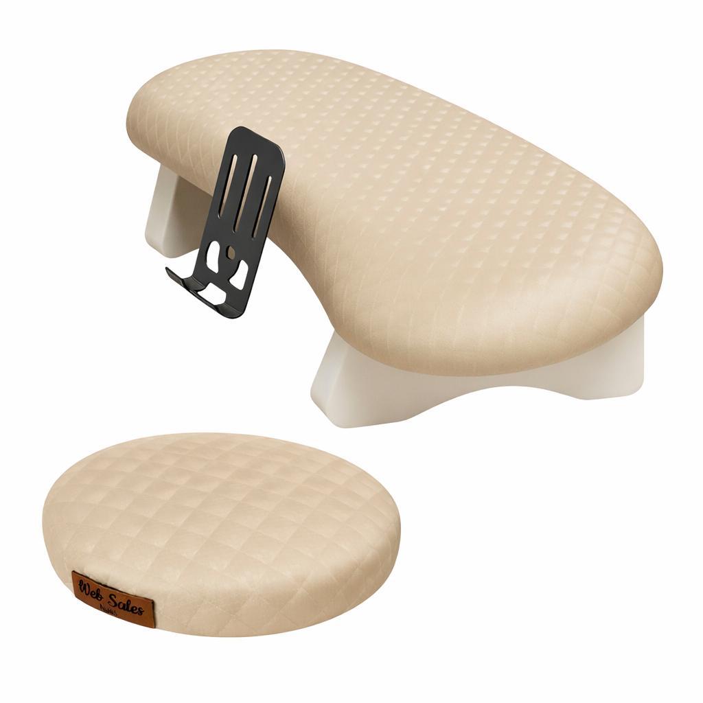 Kit Apoio de Braço Semi-Curvo Pro + Apoio Cotovelo Profissional Ergonômico Web Sales Nails