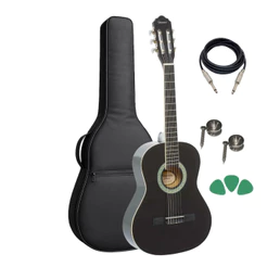Violão Infantil Giannini N6 Bk Preto 3/4 + Capa + Palhetas
