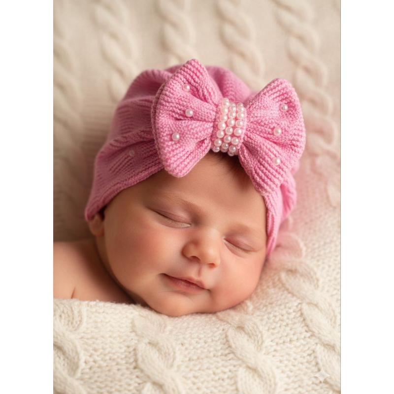 kit 3 Touca Turbante com pérolas luxo | Touca recém nascido saída maternidade em Oferta na Shopee