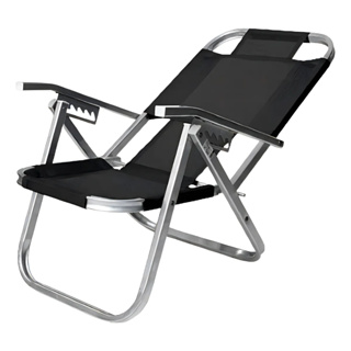 Cadeira De Praia Reclinável Alta Ipanema Botafogo Preta em Oferta na Shopee