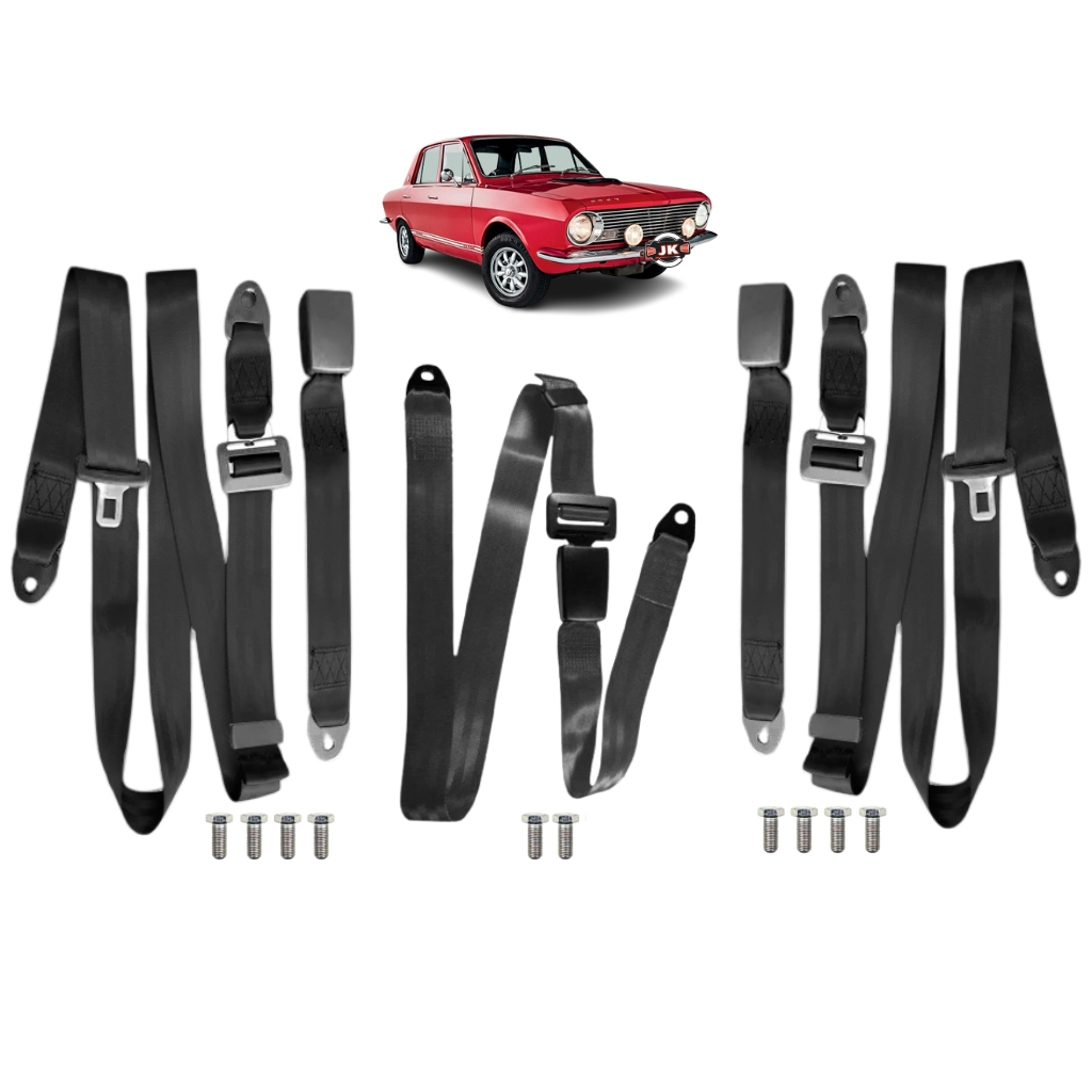 Kiti Cinto De Segurança Traseiro Corcel Ford 2 Cintos 3 pontos Estáticos 1 Abdominal Completo