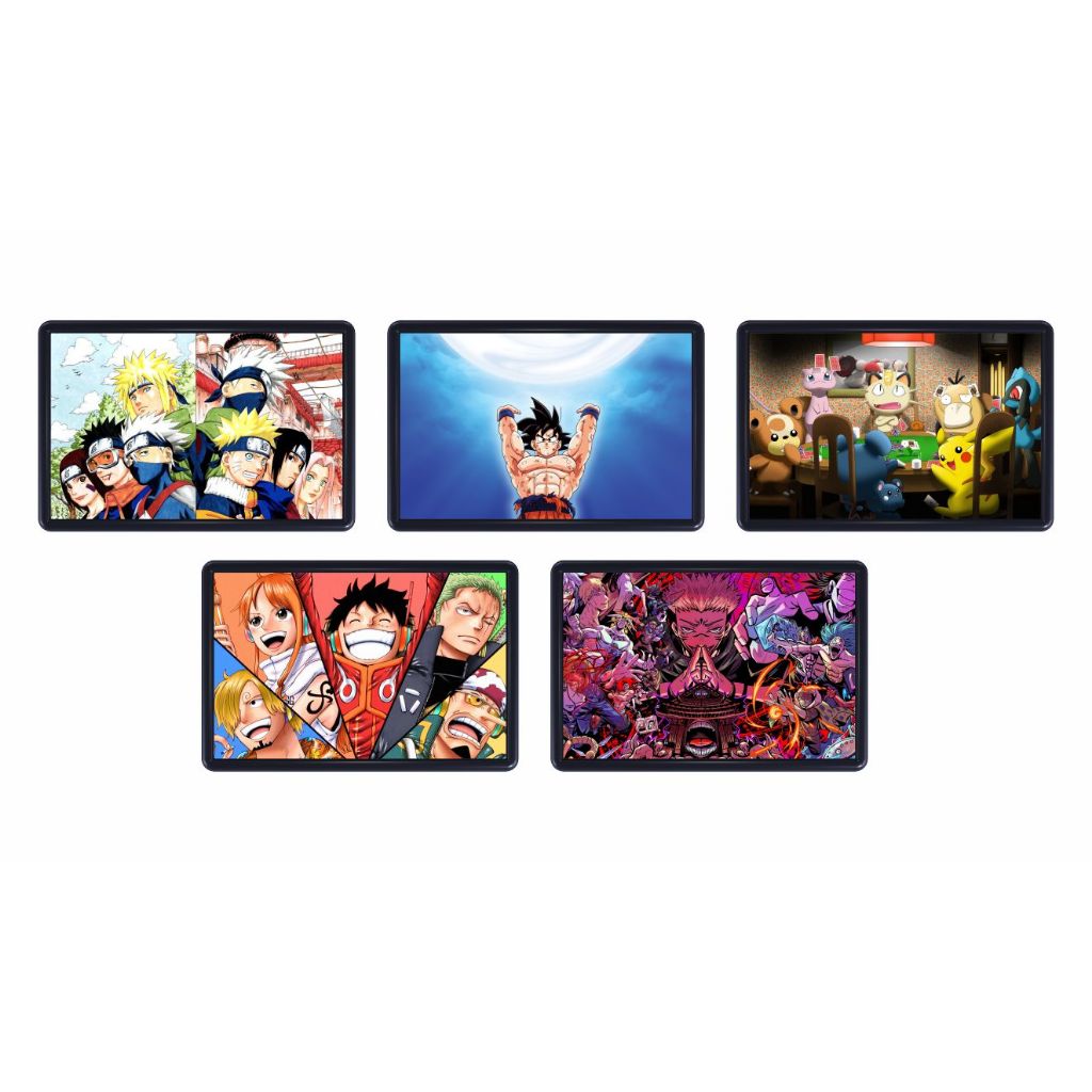 Kit de 5 Quadros Decorativos Com moldura Tamanho 20x30cm Tema Animes