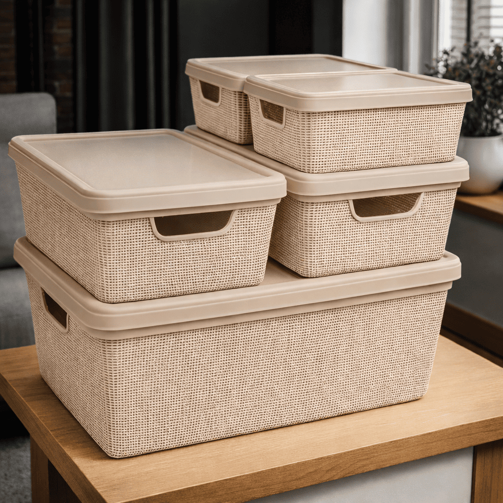 Kit 5 Caixa Organizadora com tampa grande Banheiro Cozinha em Promoção 1,8 L 5 L 15 L em Oferta na Shopee