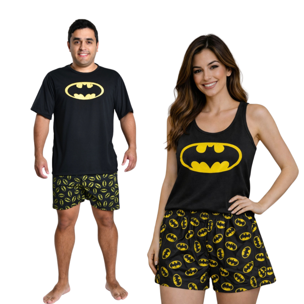 Kit Pijama Casal Verão Estampado – Conforto, Estilo e Leveza para Dormir Juntos