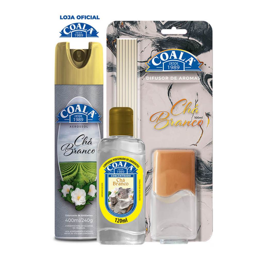 Kit Coala Aerossol + Difusor de Aromas + Limpador Perfumado de Ambientes - Chá B