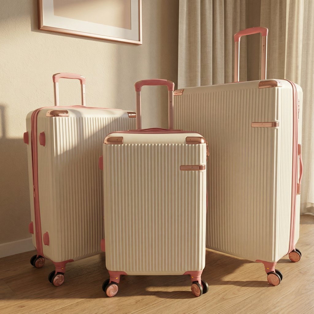 Kit Mala de Viagem 3 Peças ABS Rígida 20kg 23kg 32kg Rodas Duplas 360° Cadeado Alta Capacidade Conjunto Mala Grande