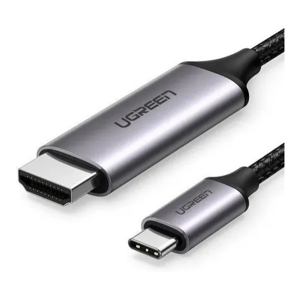 Cabo Adaptador UGREEN USB-C para HDMI 4K Thunderbolt 3 Reforçado Preto