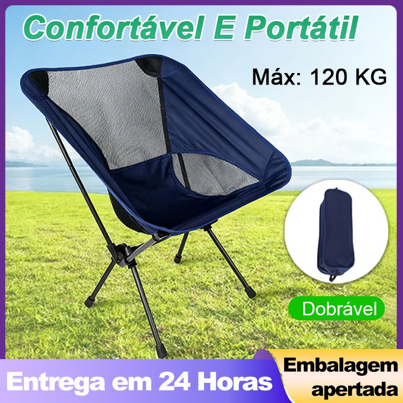 Cadeira Portátil Dobrável Ultraleve 600D para Praia Camping Pesca com Bolsa de Transporte em Oferta na Shopee