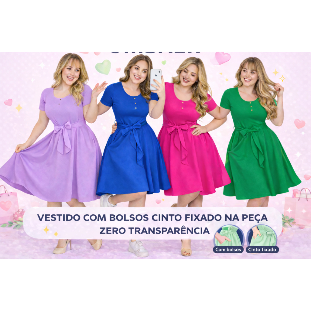 Vestido Moda Evangélica Com Tule Poá Nas Mangas Social Plus Size Rosa Eventos E Congressos