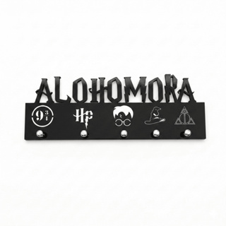 Porta Chaves HP Alohomora 5 Espaços para Chaves13x27cm em MDF Preto em Oferta na Shopee
