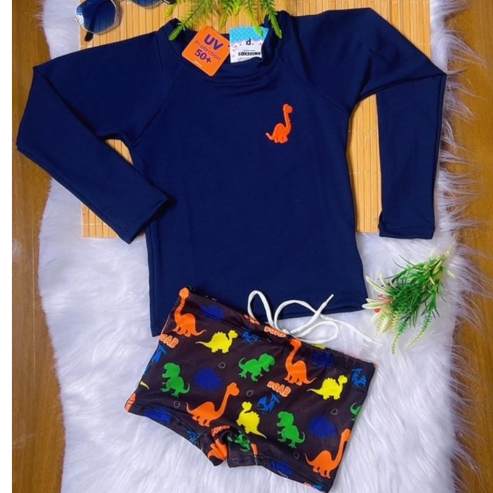 Blusa mais Sunga Infantil UV50+ Roupa de Banho Conjunto Proteção Termica Praia Piscina 1 a 10 Anos em Oferta na Shopee
