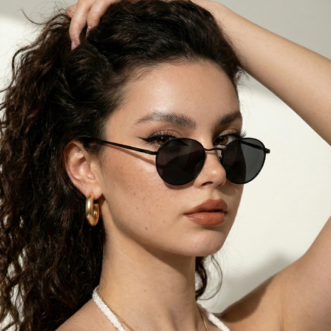 Óculos de Sol Round Premium Vintage Oldstyle Clássico uv400 Unissex em Oferta na Shopee