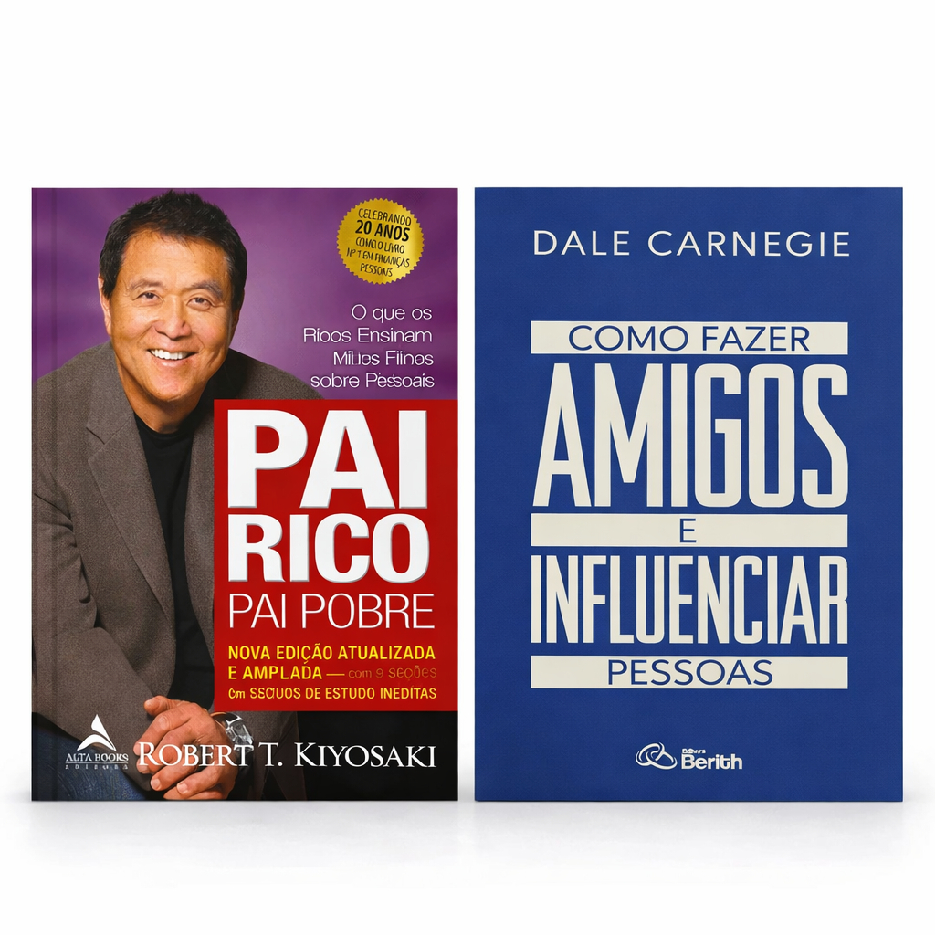 Kit: Como Fazer Amigos e Influenciar Pessoas + Pai Rico Pai Pobre em Oferta na Shopee