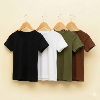 Kit 4 Baby Look Feminina 100% Algodão Fio 30.1 Penteado em Oferta na Shopee