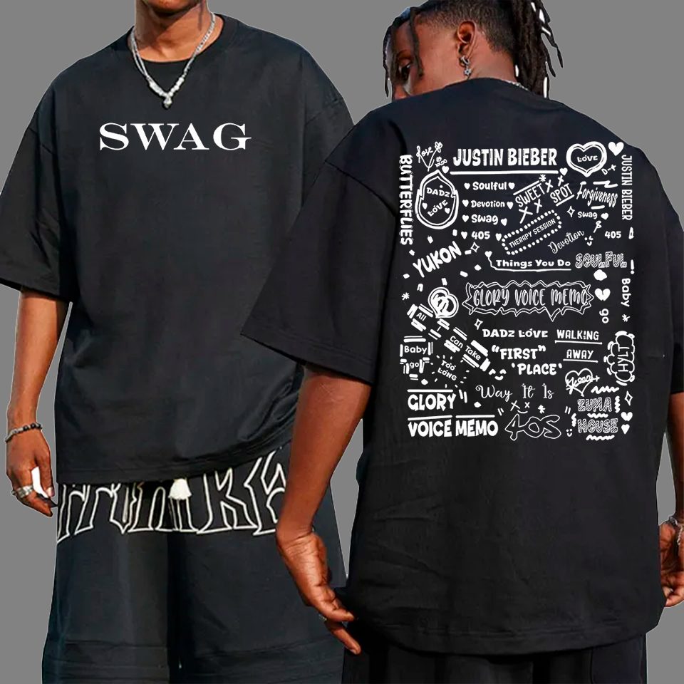 Camiseta Básica ou Oversized em Algodão Justin Bieber Love Forever SWAG GLORY VOICE MEMO YOURSELF