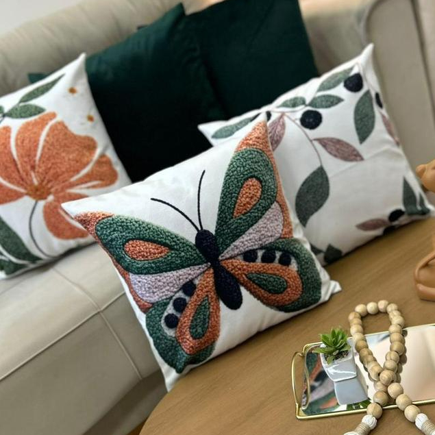 Kit com 5 Capas de Almofada 45x45 Suede Aveludado Estampada Decorativa *Lançamento