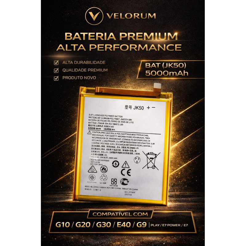 BAT JK50 para Moto G10 G20 G30 G31 G7 Power G9 Play G8 Power Lite