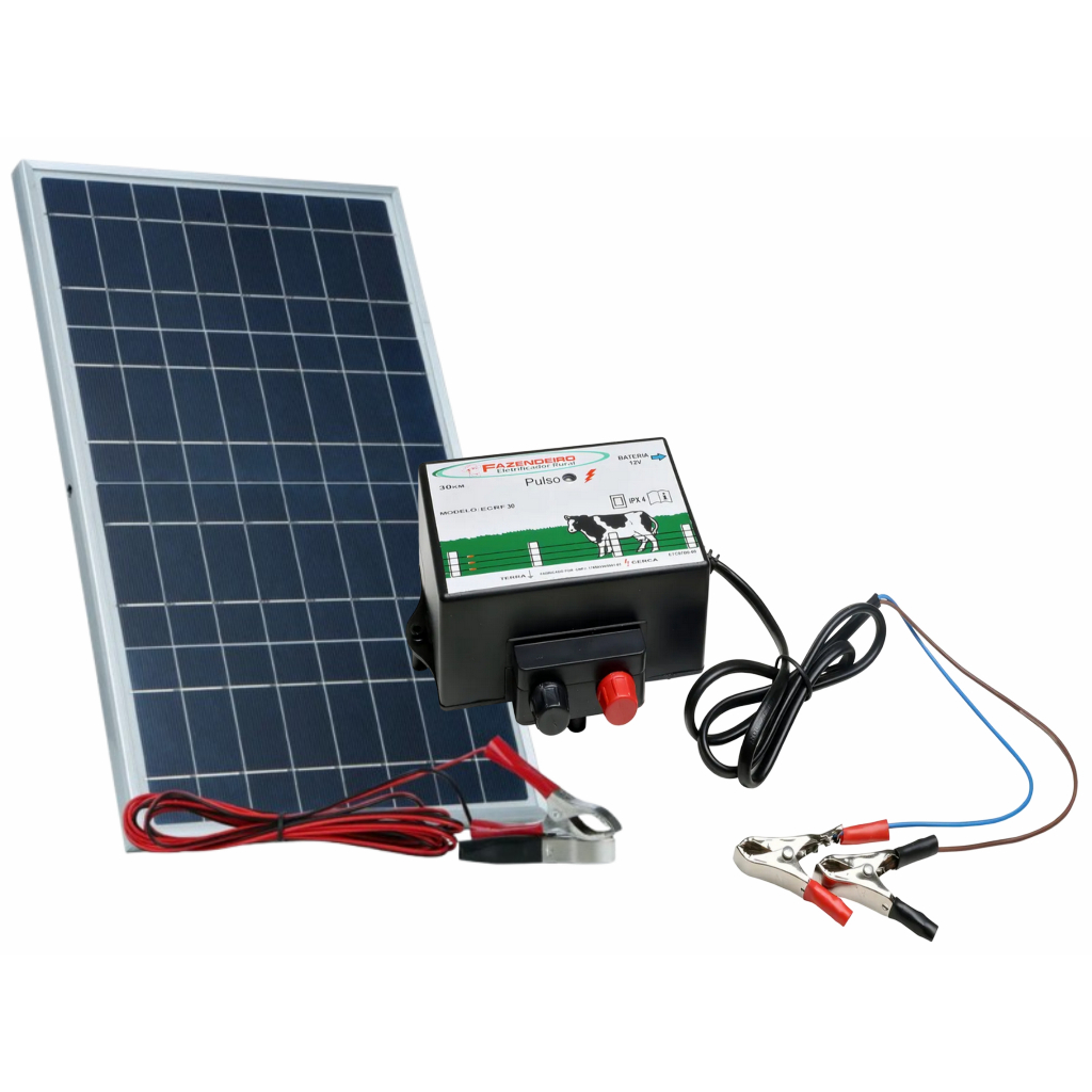 01 PAINEL SOLAR 10W + 01 Eletrificador Fazendeiro 12V 30km em Oferta na Shopee