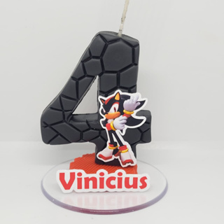 VELA PERSONALIZADA - SHADOW SONIC VELA DE BISCUIT PARA FESTA DE ANIVERSARIO em Oferta na Shopee