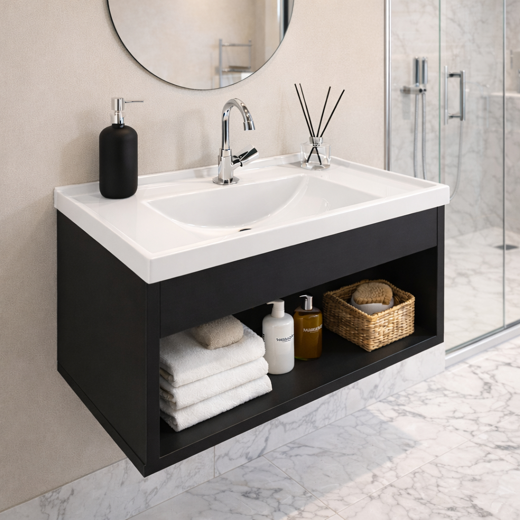 Armário Slim 60cm Gabinete de banheiro Casa Gabinete de Banheiro Armário Banheiro Com Pia ...