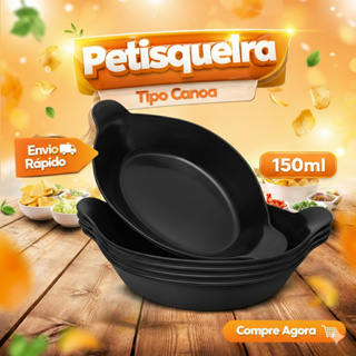 Kit até 10 Petisqueira Barquinha Canoa 150ml Pequena PRETA Churrasco Festa Frios Amendoim Caldos em Oferta na Shopee