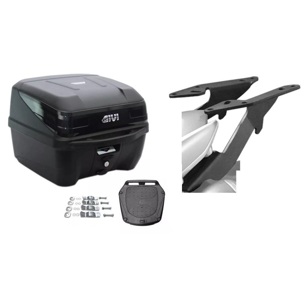 KIT BAÚ 33L MOTO MonoLOCK TRAFFIC III + BAGAGEIRO SCAM Yamaha Lander 250 2022 2023 2024