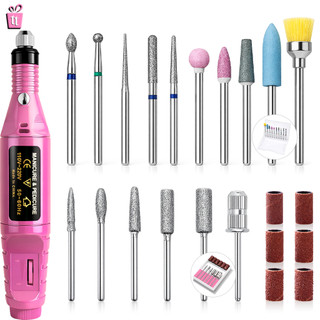 Kit Manicure Lixadeira Eletrica de Unha Caneta + Kit 10 brocas de Unhas Gel Acrigel Profi…