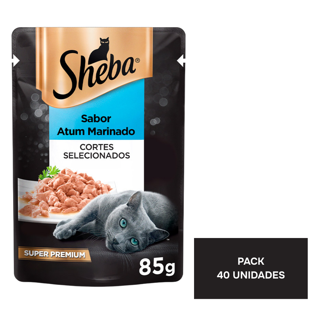 Kit Ração Úmida Sheba para Gatos Adultos Sabor Atum Marinado 40 Unidades em Oferta na Shopee