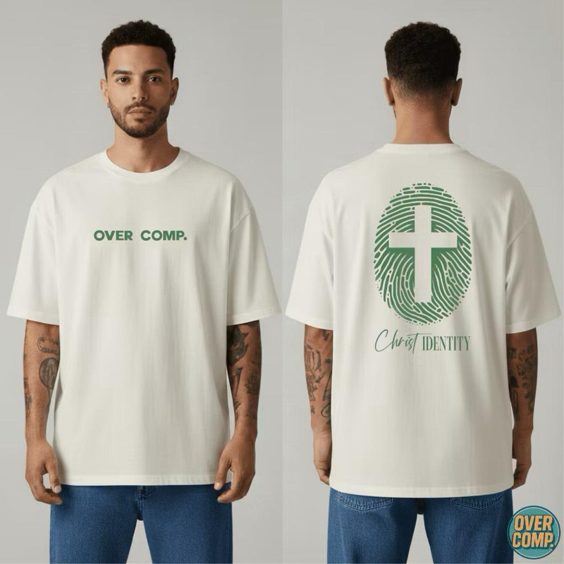 Camiseta Oversized Christ Identity Streetwear Algodão Premium 30.1 Cristã Unisex Lançamento Conforto Moda Gospel