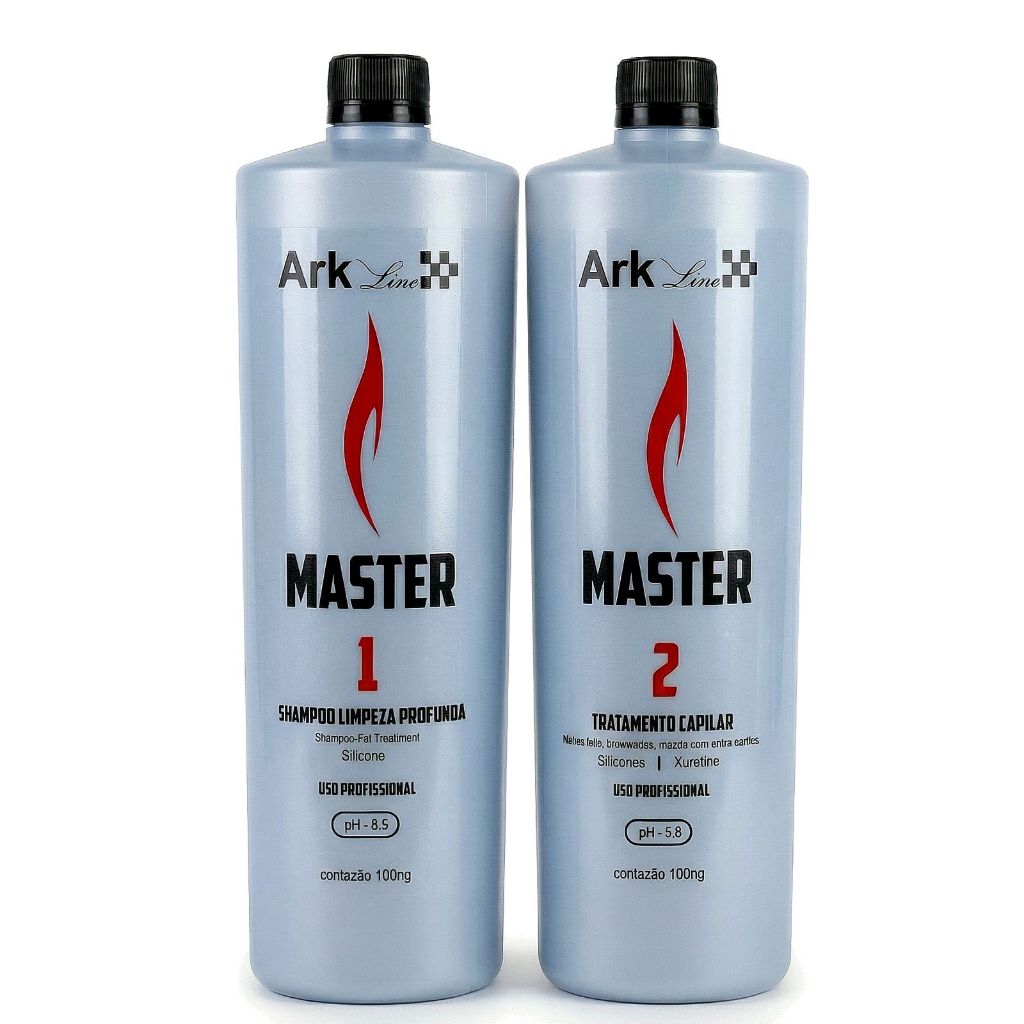 Kit Progressiva Master Cinza Ark Line - Alisamento profissional | Cabelo liso na primeira aplicação