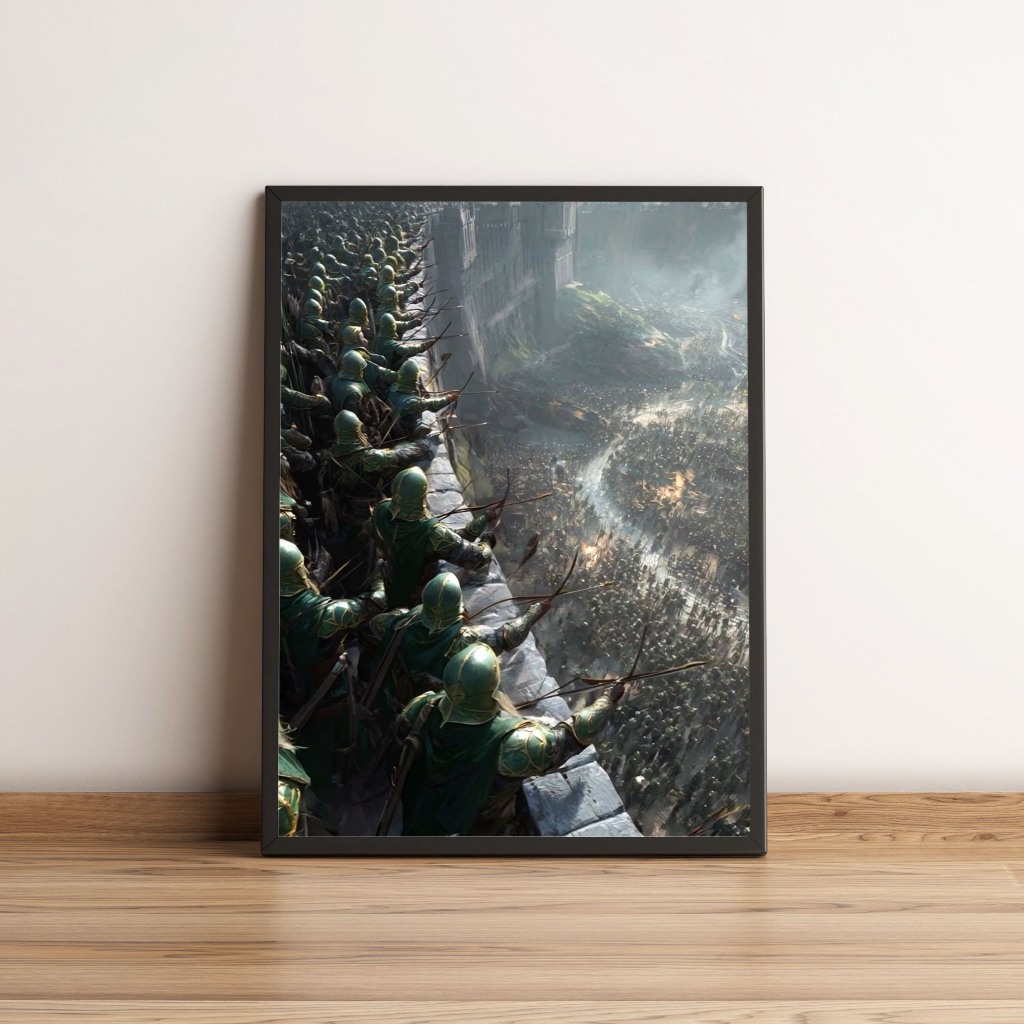 Quadro Arqueiros na Muralha Batalha Épica Medieval 3896