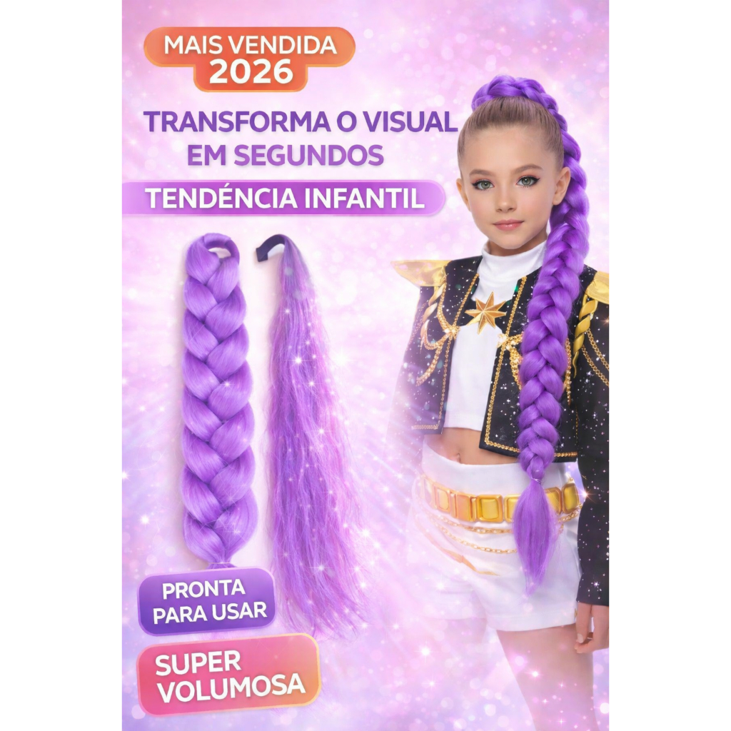 Design Kpop Cosplay Trança de Cabelo Apliques Fantasia