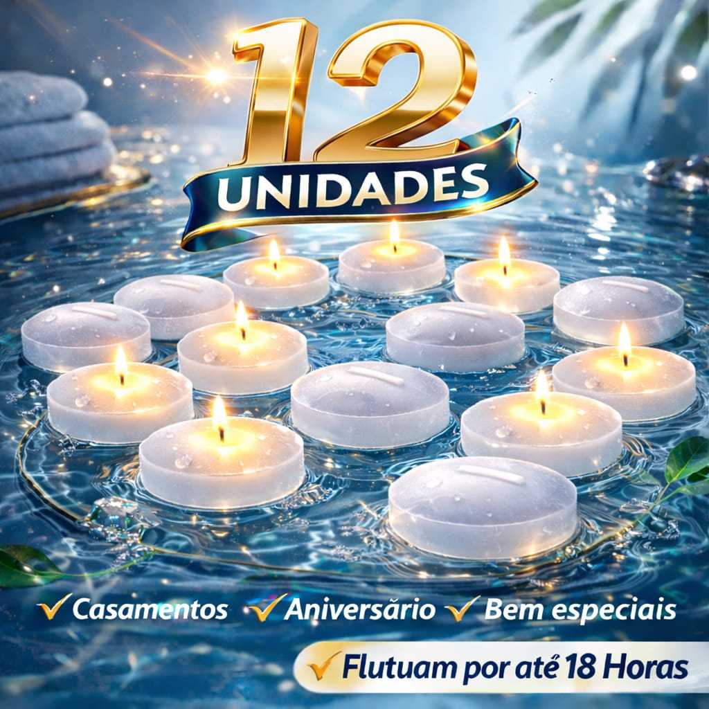 12 Velas Flutuantes Premium Decoração Elegante para Casamento, Aniversário e Eventos Especiais em Oferta na Shopee