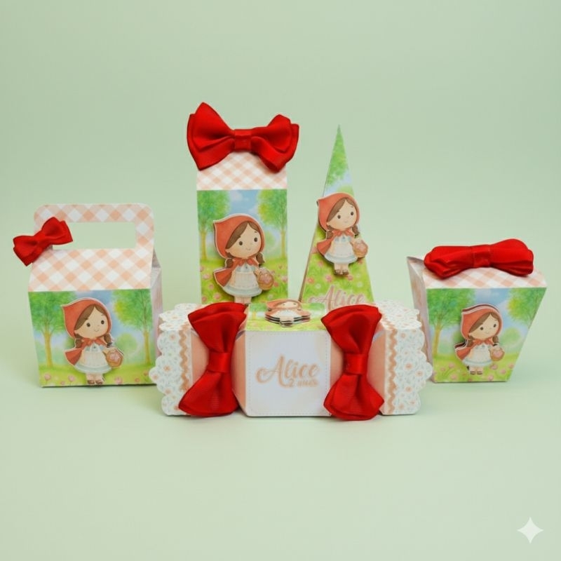 Kit festa infantil PEGUE E MONTE - Tema Chapeuzinho vermelho - Lembrancinha personalizada - Aniversário infantil.