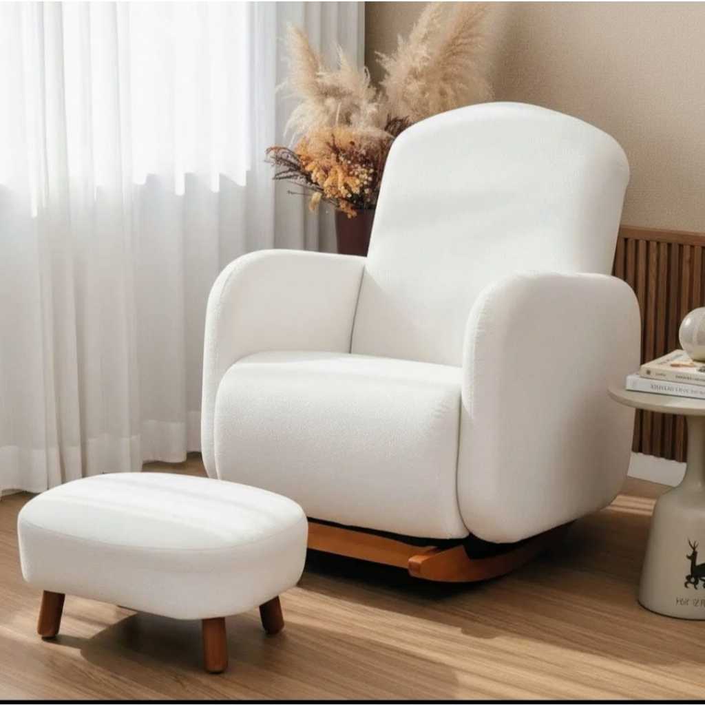 Poltrona de Amamentação Decorativa Curva Balanço Orgânica Boucle p Sala Moderna Confortável Mommy em Oferta na Shopee