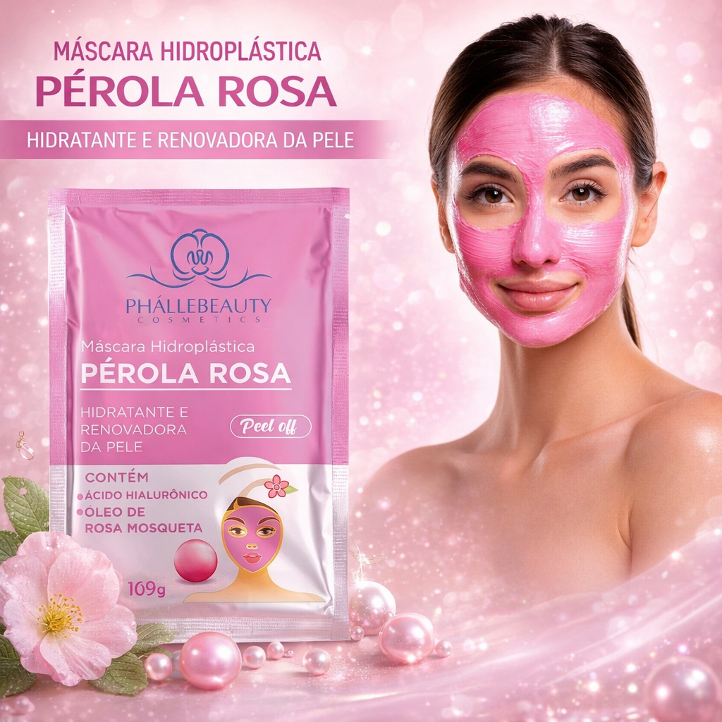 Kit Máscara Hidroplástica Peel Off Pérola Rosa Sachê 10g - Phallebeauty em Oferta na Shopee