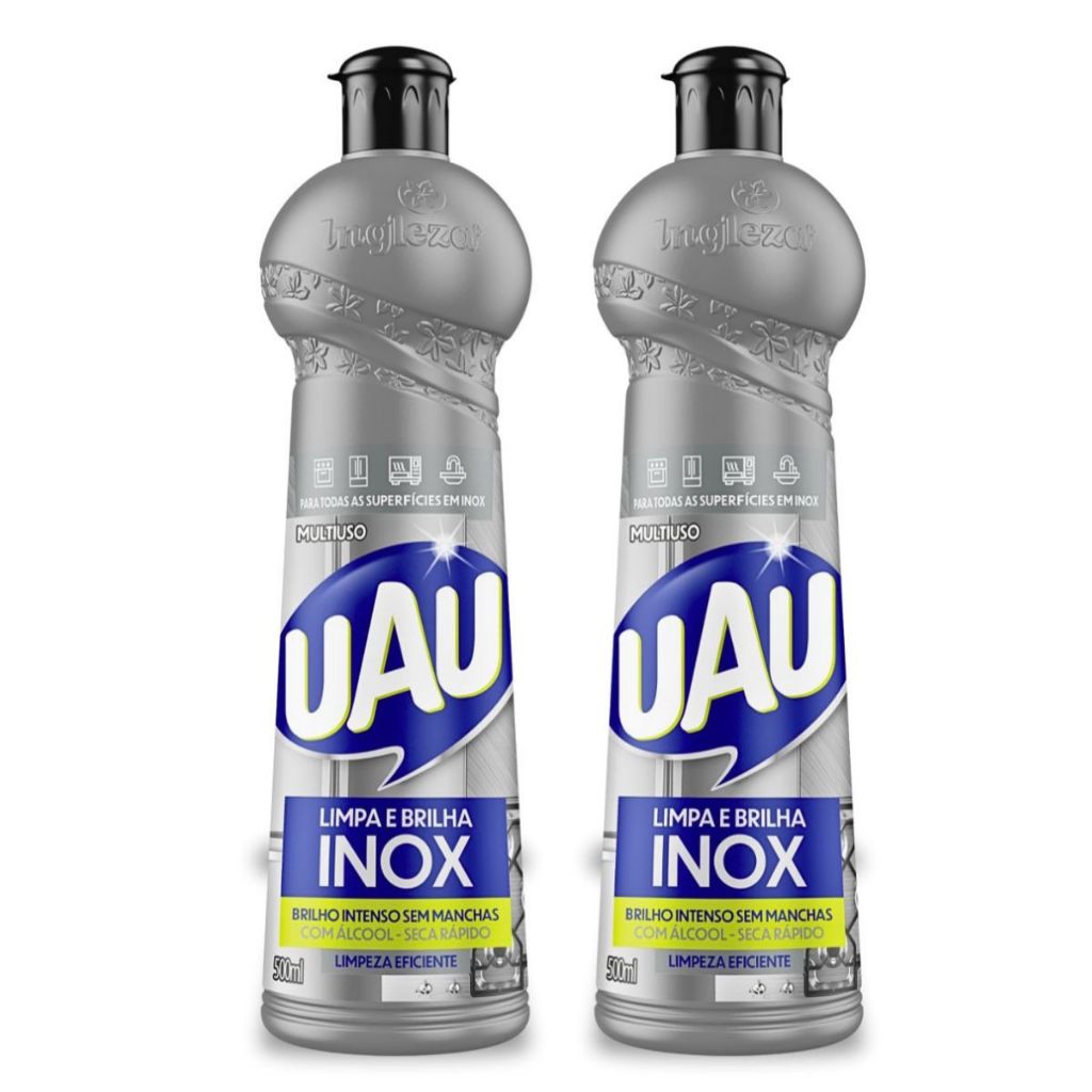 Kit 2un Multiuso Uau Limpa E Brilha Inox 500ml em Oferta na Shopee