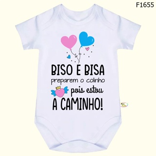 Body Bebê Frases Biso e Bisa Preparem o colinho pois estou a caminho SF1655 em Oferta na Shopee