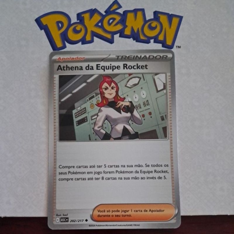 Carta Card Pokémon Treinador Athena Da Equipe Rocket Heróis Excelsos