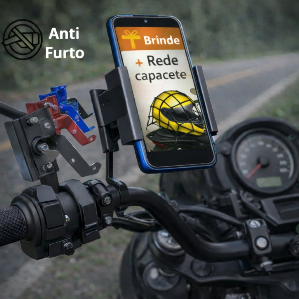 Suporte de Celular Para Moto Universal Suporte Mottu Suporter TpBikers Reforçado + Brinde 1 Rede Capacete em Oferta na Shopee
