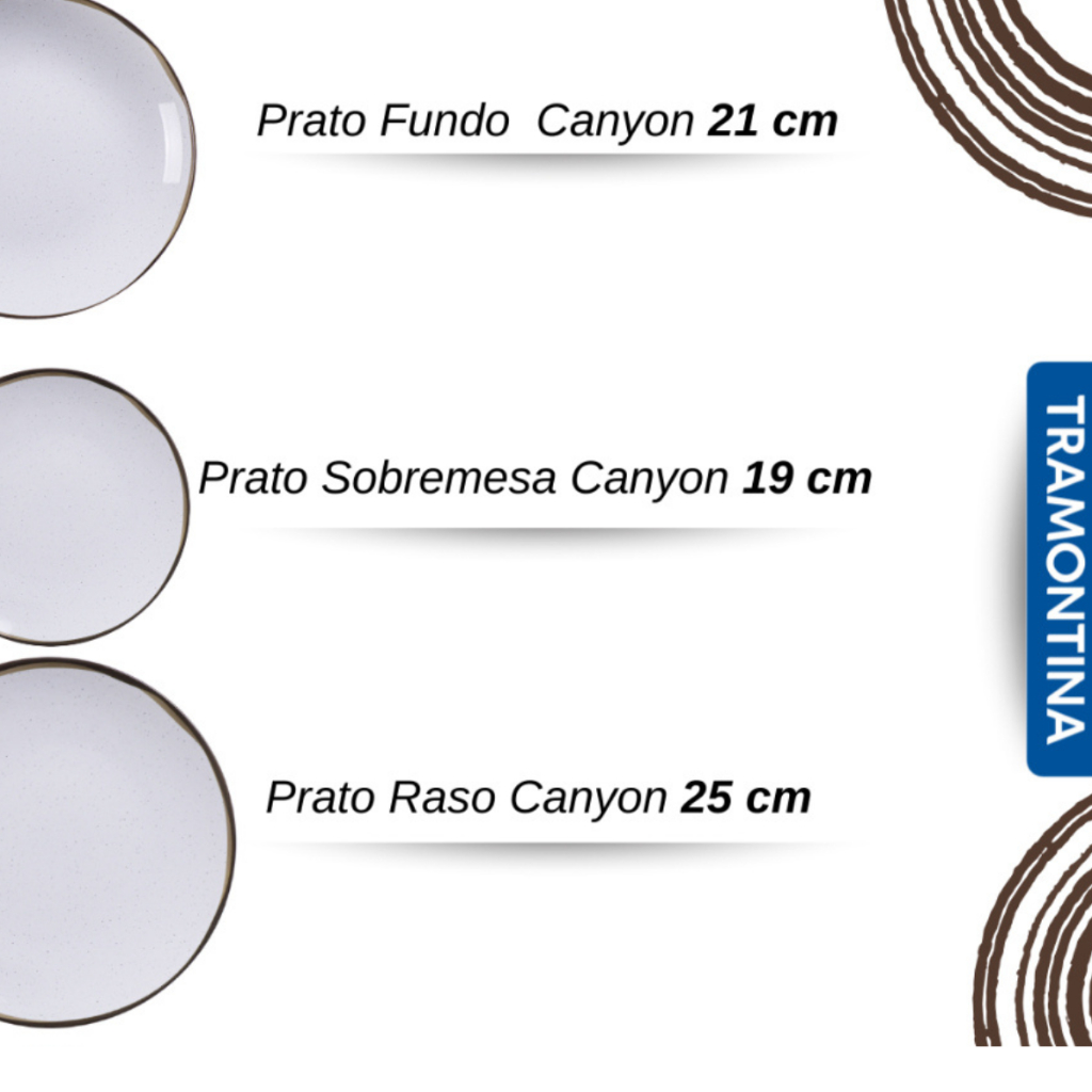 Aparelho de Jantar Tramontina Canyon em Porcelana Marmorizada – Kit com 4, 6 ou 12 Peças · foto 2
