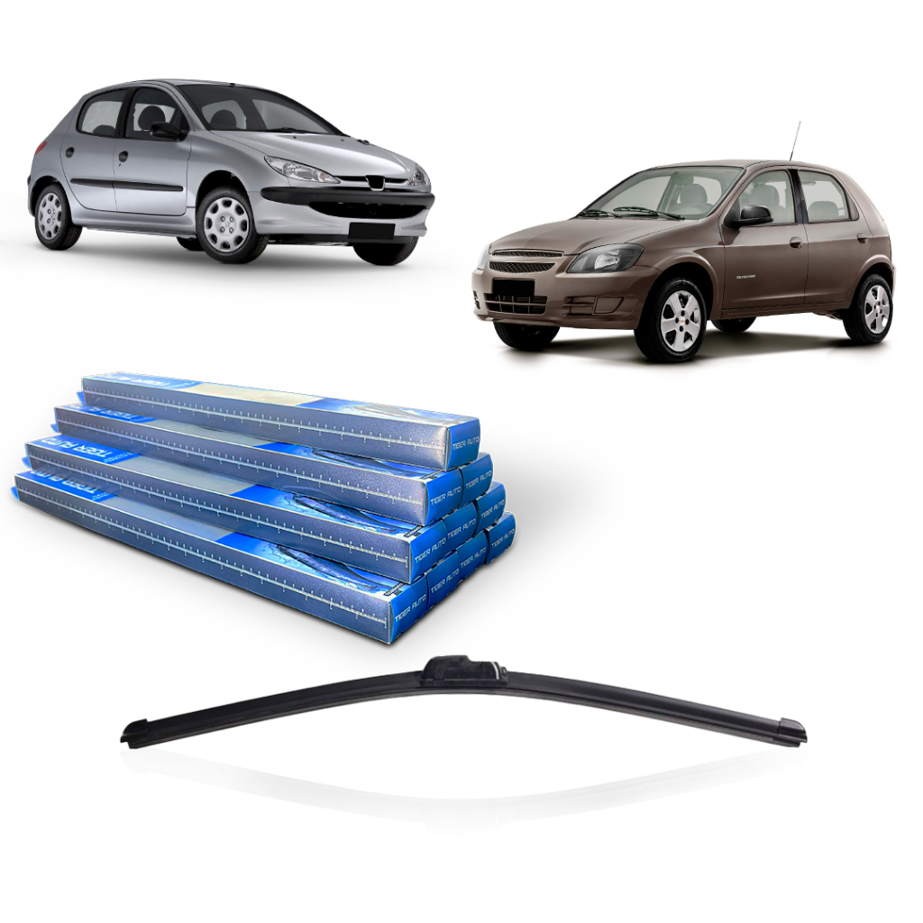 Kit 10 Palhetas Parabrisa Universal 22 Polegadas Encaixe Gancho Tiger Auto