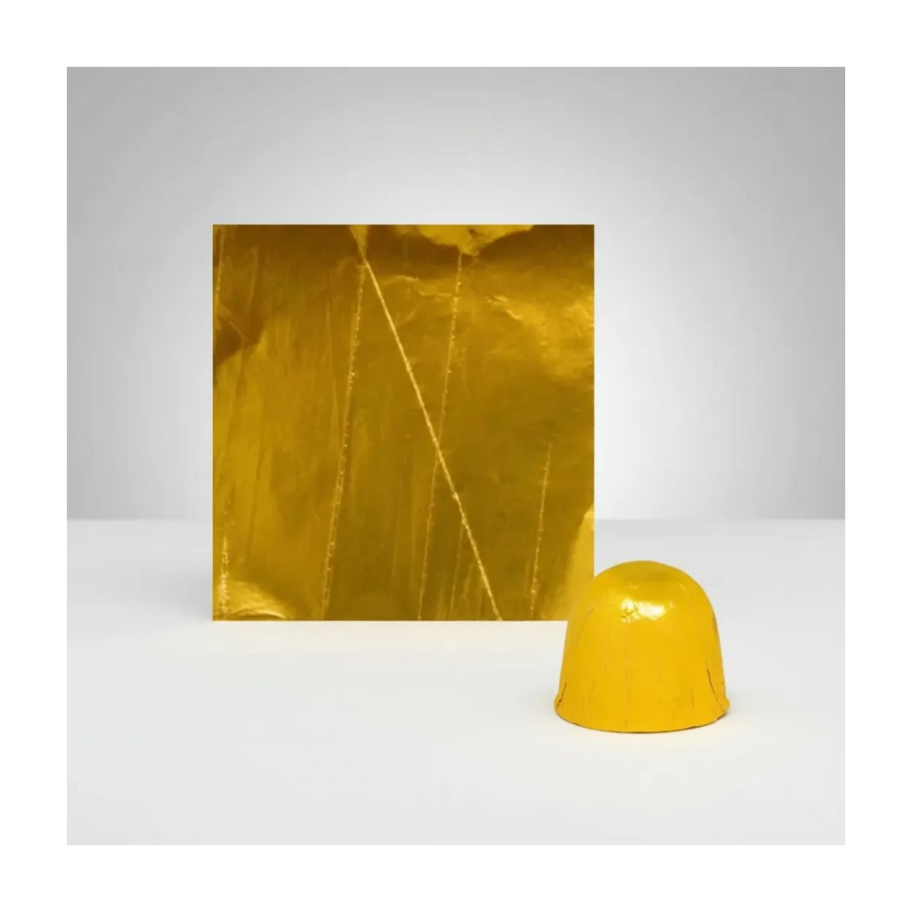 Papel Chumbo embalagens trufas e bombons 8 X 7,8CM OURO Com 300 unidades